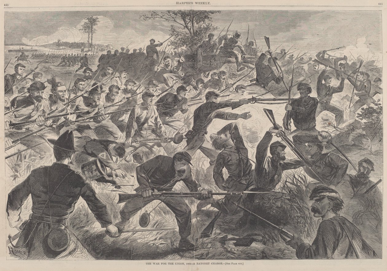 The War for the Union, 1862 - En bajonetladning af after Winslow Homer