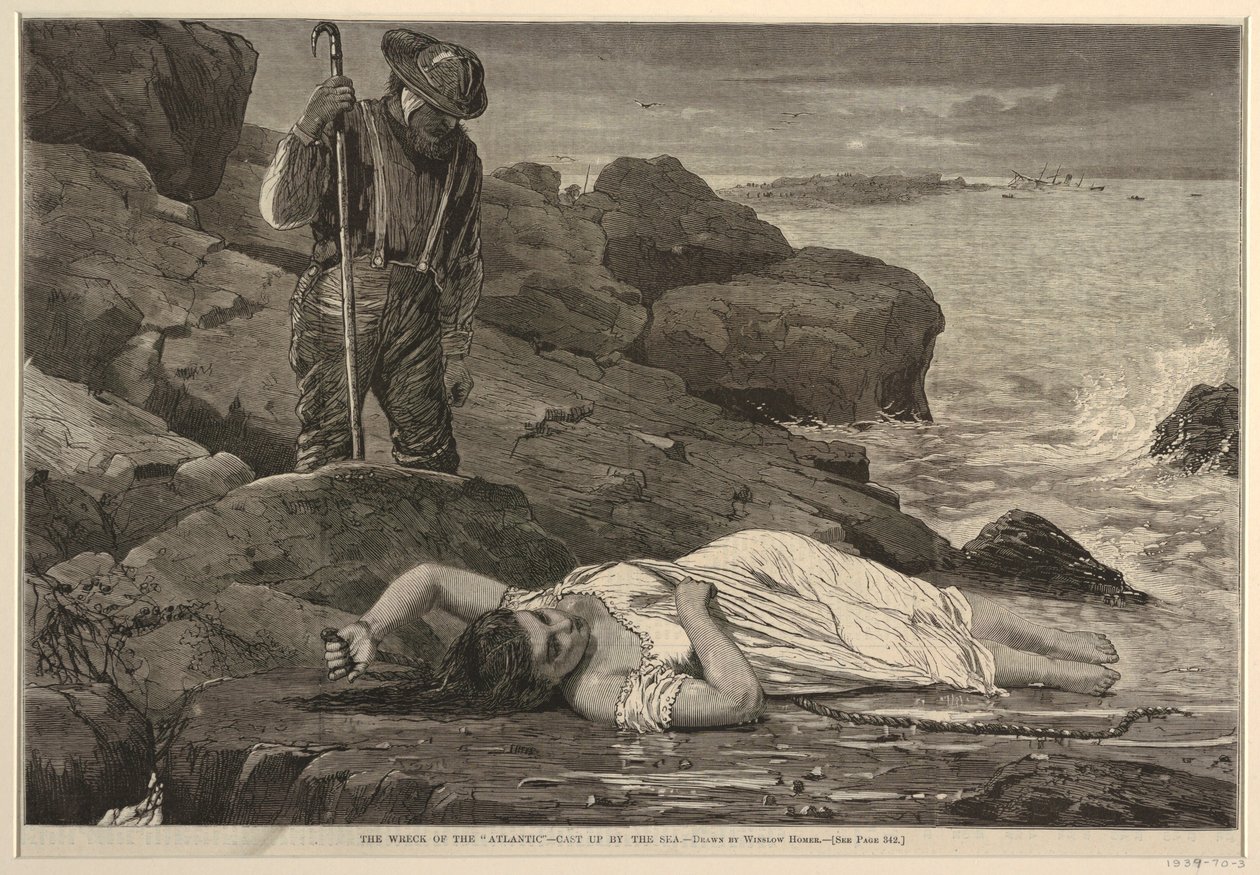 Vraget af "Atlanterhavet" – kastet op af havet af Winslow Homer