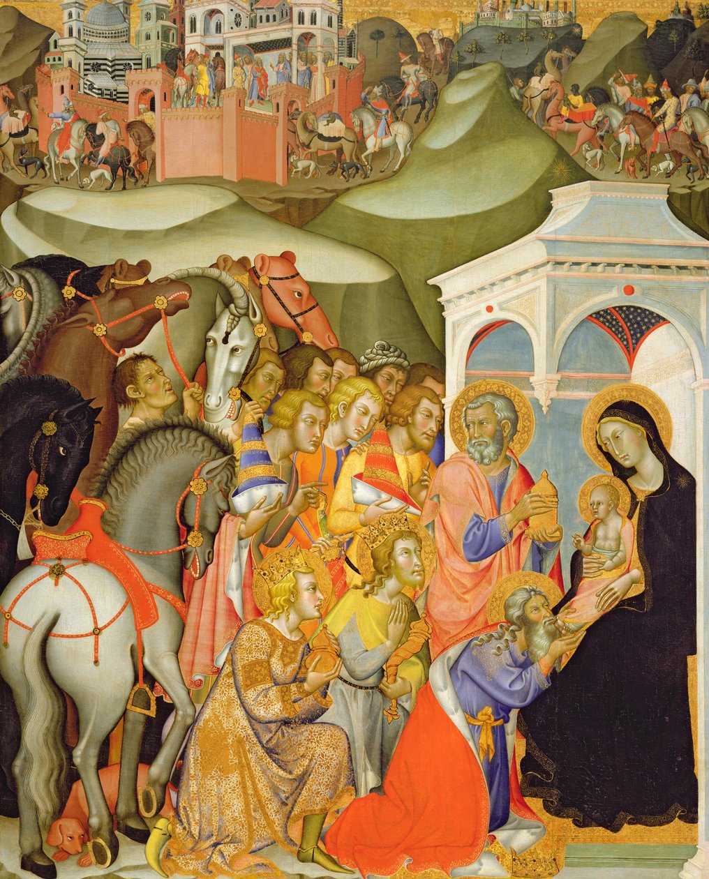 Magiernes tilbedelse, c.1380 af also Manfredi de Battilori Bartolo di Fredi