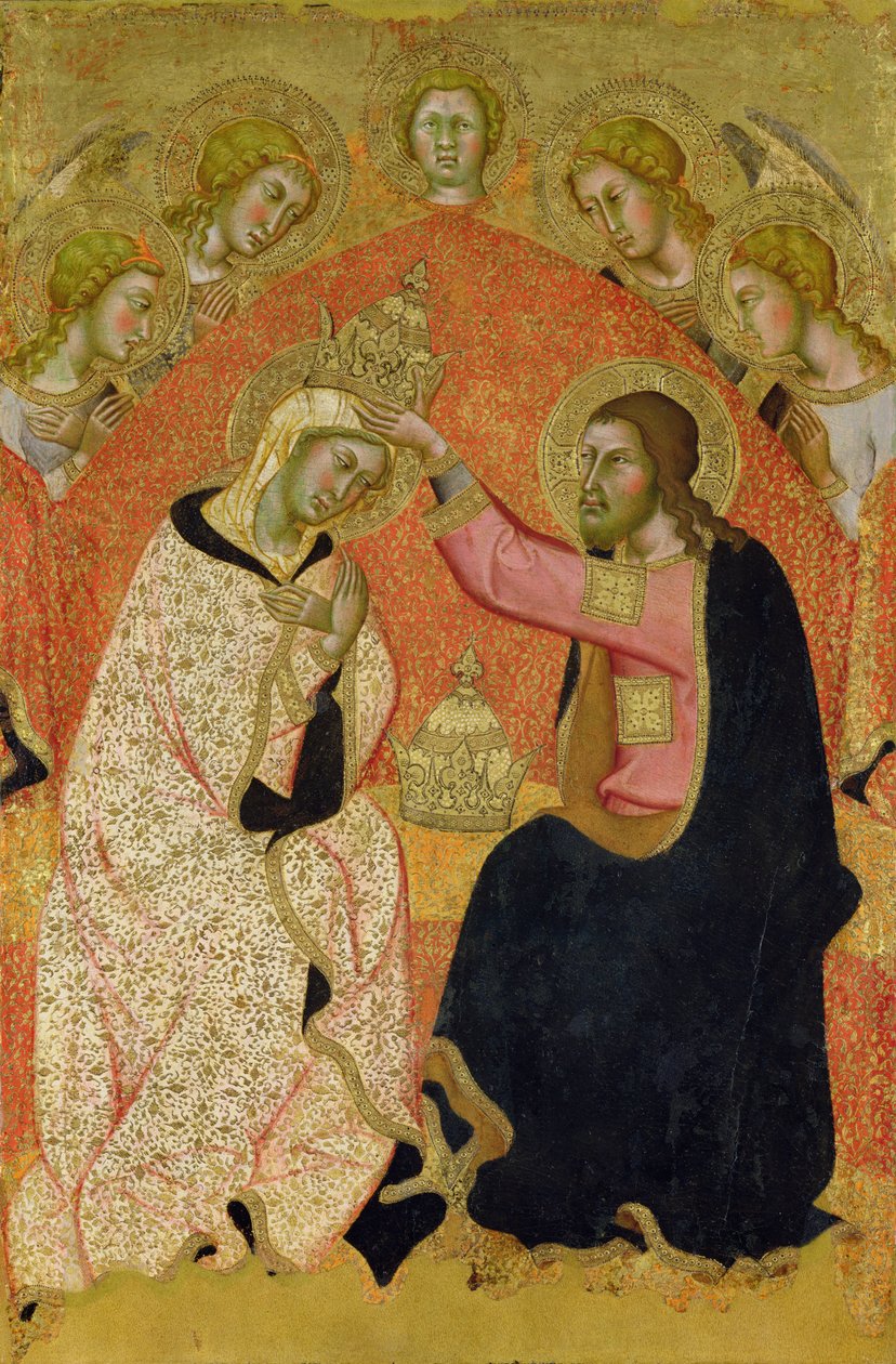 Jomfruens kroning (tempera på panel) af also Manfredi de Battilori Bartolo di Fredi