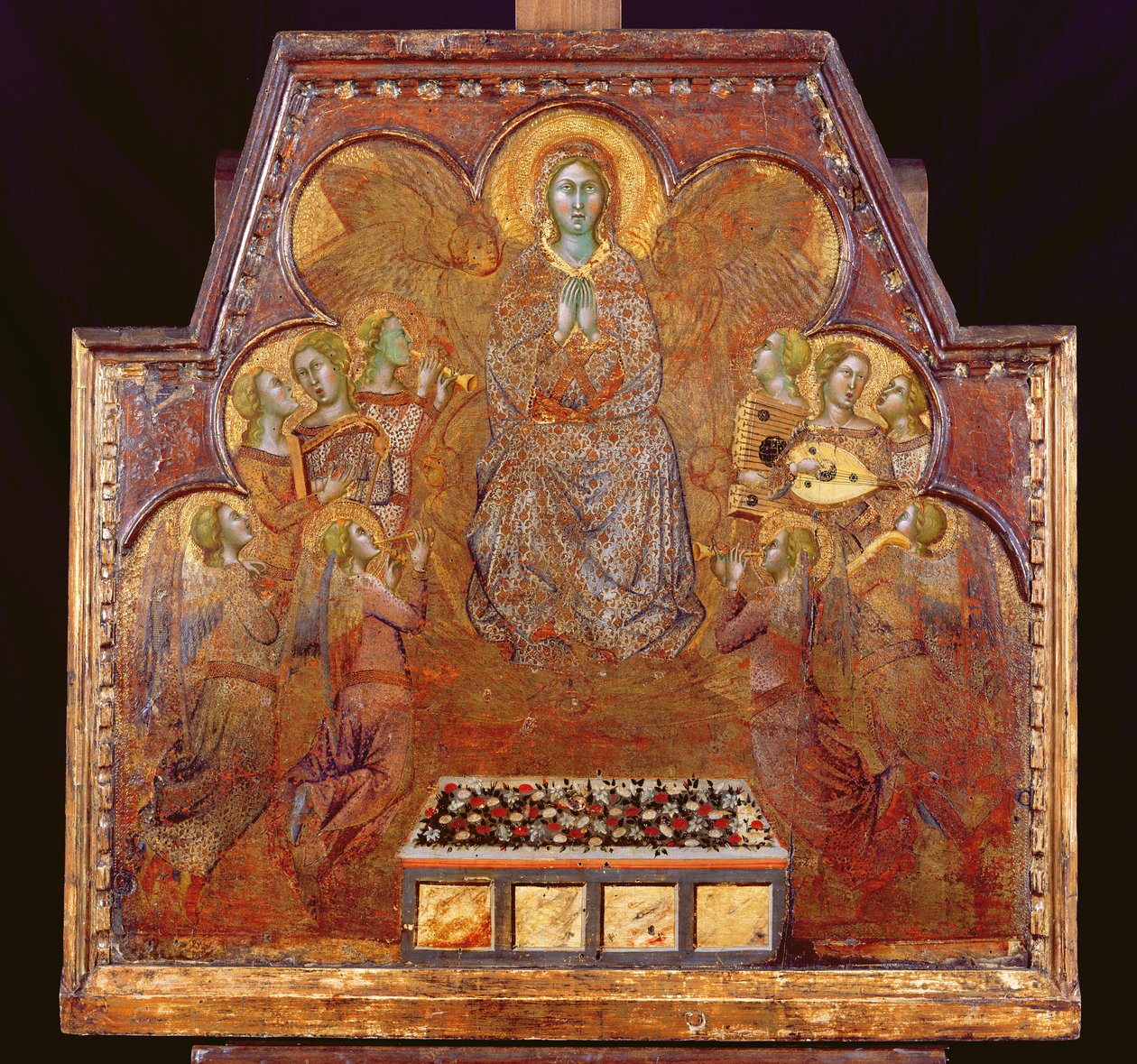 Jomfru omgivet af engle (tempera og guld på panel) af also Manfredi de Battilori Bartolo di Fredi