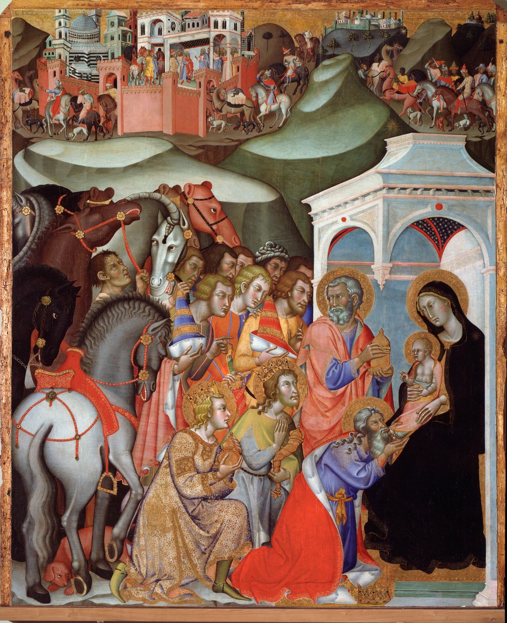 Tilbedelse af Magi-maleriet af Bartolo di Fredi af also Manfredi de Battilori Bartolo di Fredi