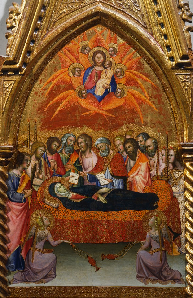 Altertavle med scener af Jomfru: sovesal af Bartolo di Fredi (1330-1410) af also Manfredi de Battilori Bartolo di Fredi