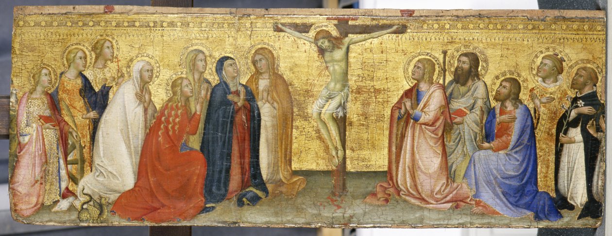 Kristus på korset med Maria Magdalena og andre hellige, ca. 1360 (tempera på poppeltræ) af also Manfredi de Battilori Bartolo di Fredi