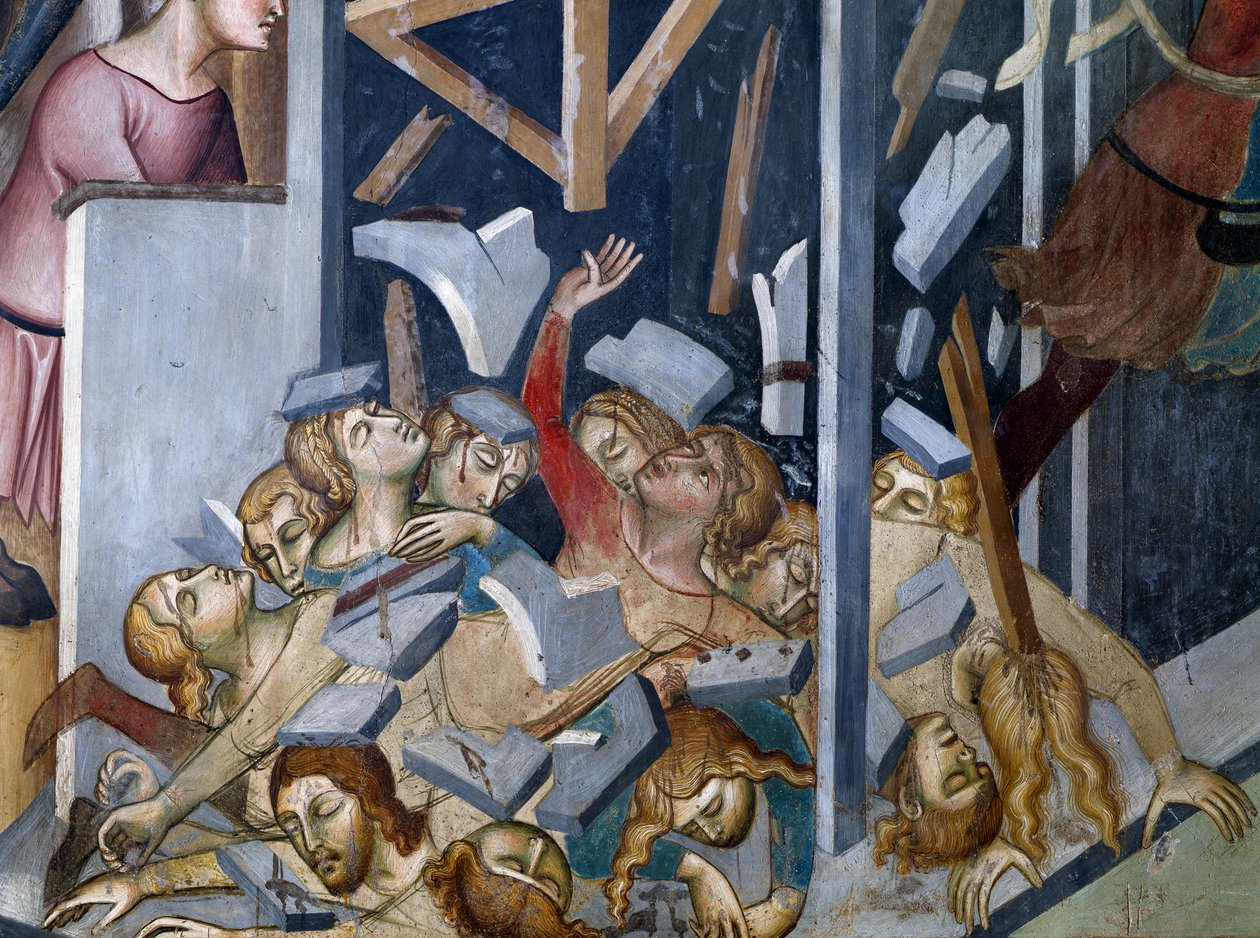 Fall of the House of Job, scene fra Historierne om Det Gamle Testamente af also Manfredi de Battilori Bartolo di Fredi