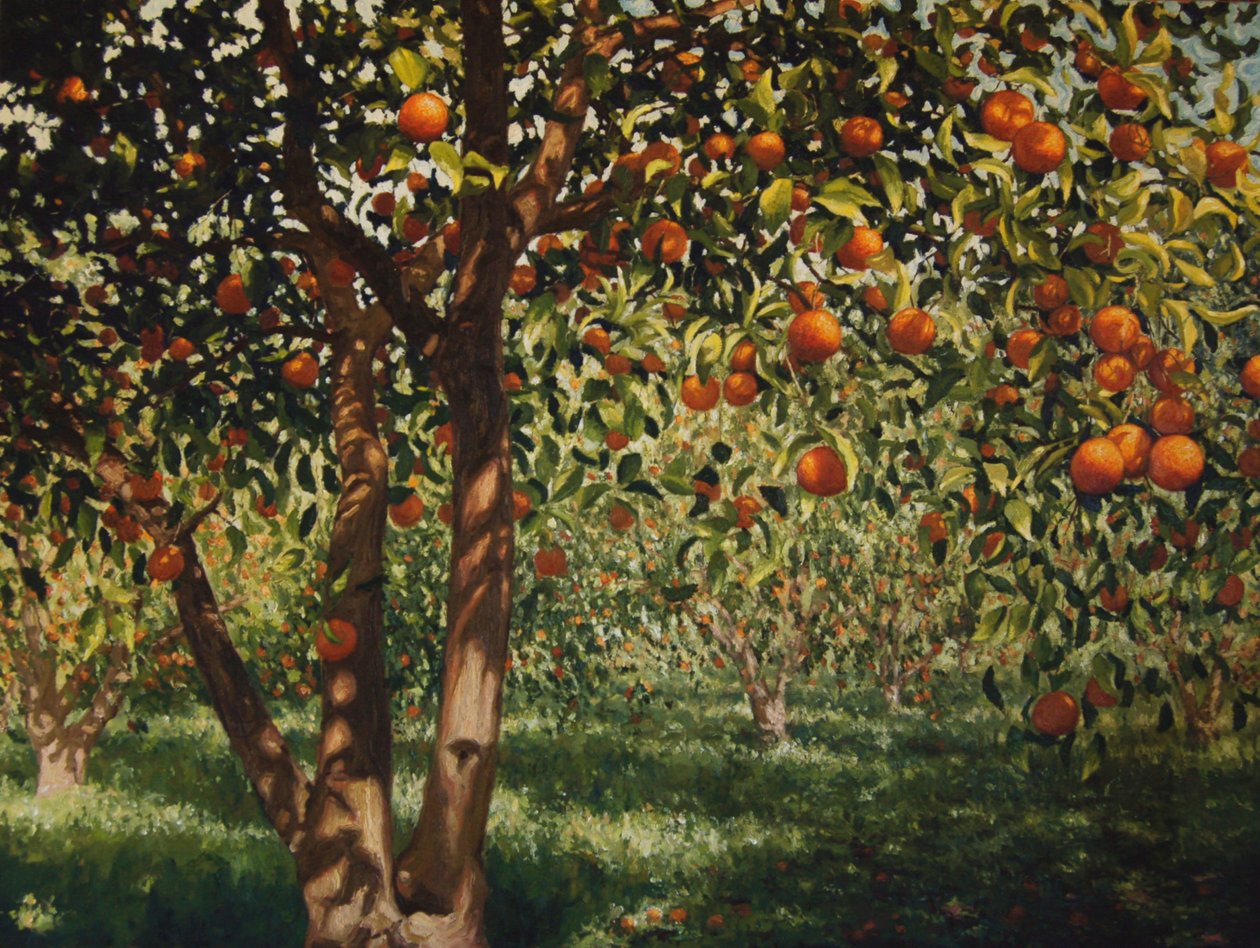 Silence under the oranges II, 2012, olie på lærred af angus hampel