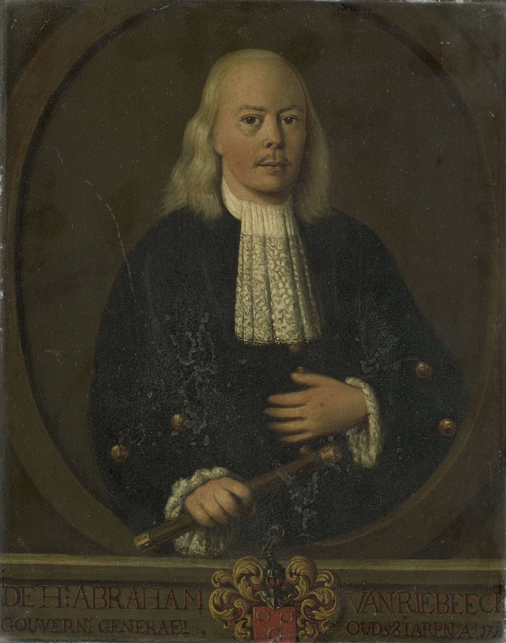 Portræt af Abraham van Riebeeck, generalguvernør i Hollandsk Ostindien af anonymous (copy after)