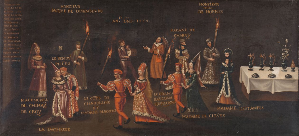 Fasanens løfte (Philip den Gode og Isabella ved Fasanfesten i Lille i 1454) af anonymous (copy after)