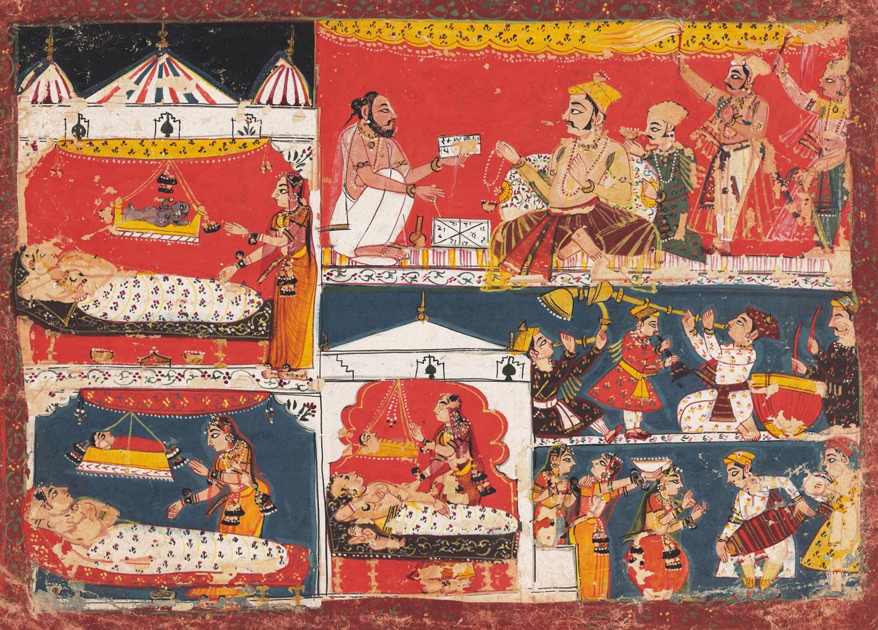 Ayodhya fejrer Rama og hans brødres fødsel af anonymous 