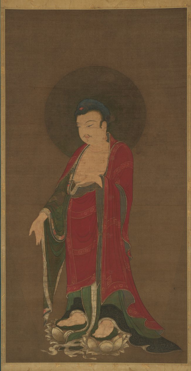 Buddha Amitabha stiger ned fra sit rene land af anonymous 
