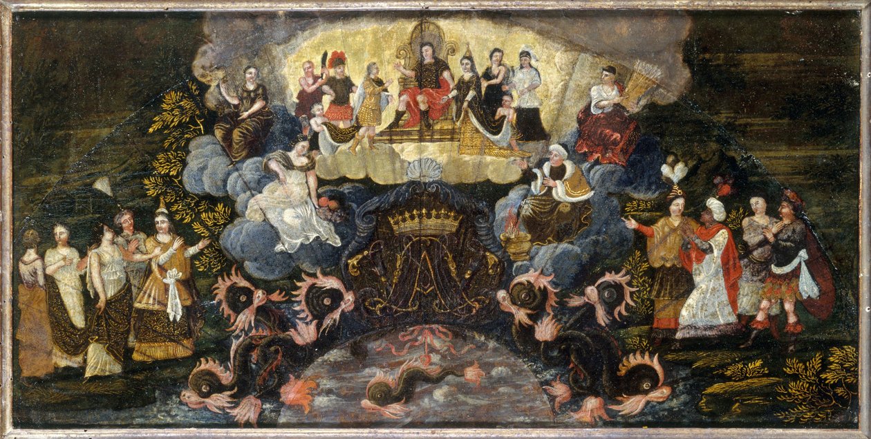 Fransk: Allegori ved giftermålet mellem Dauphin og Marie-Anne af Bayern, 7. marts 1680 af anonymous 