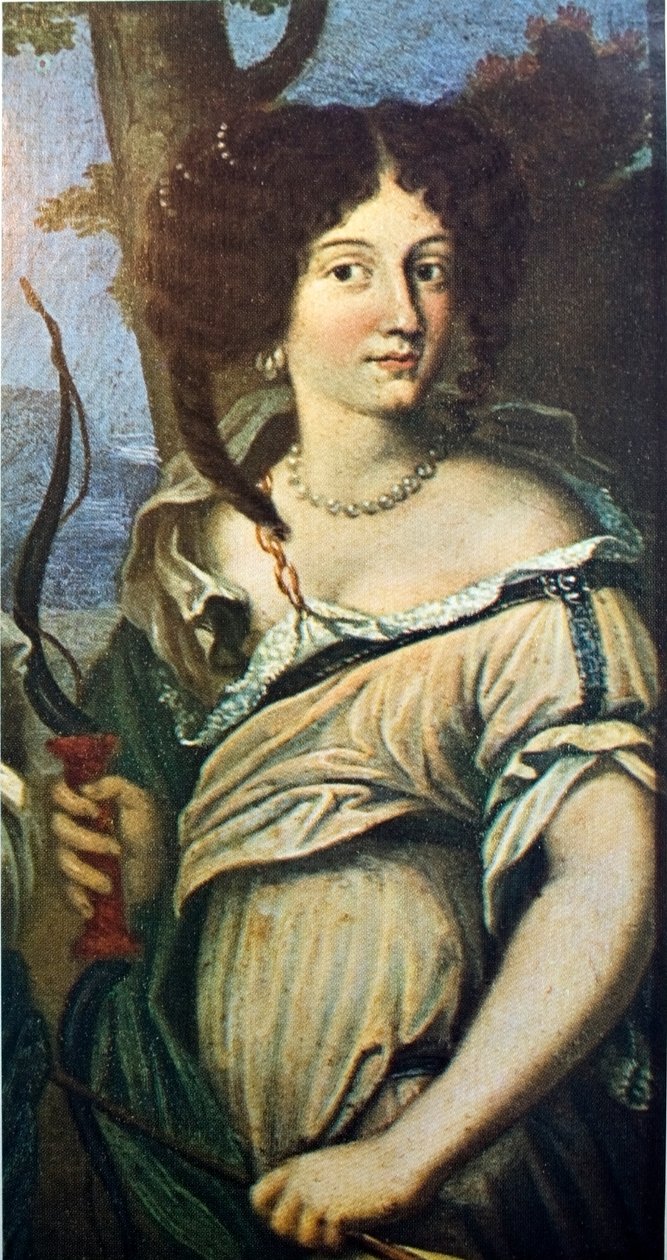 Fransk:  Triple portrait de femmes, anciennement dit "Les Nièces de Mazarin" Triple portræt af kvinder, tidligere kendt som "The Nieces of Cardinal Mazarin" af anonymous 