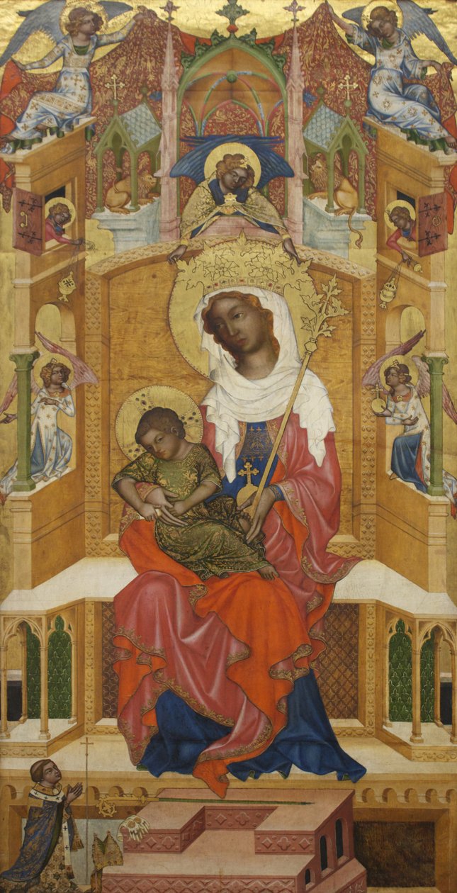 Tysk: Tronende Maria med barnet (Glatzer Madonna) Glatz Madonna af anonymous 