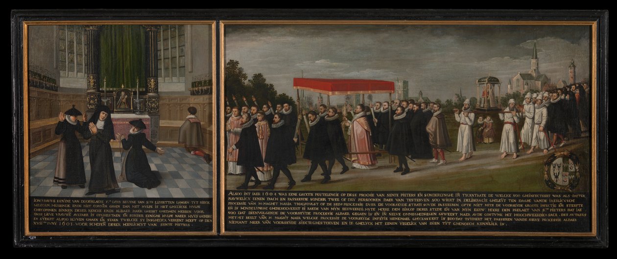 Helbredelse og procession mod pesten i 1604 af anonymous 