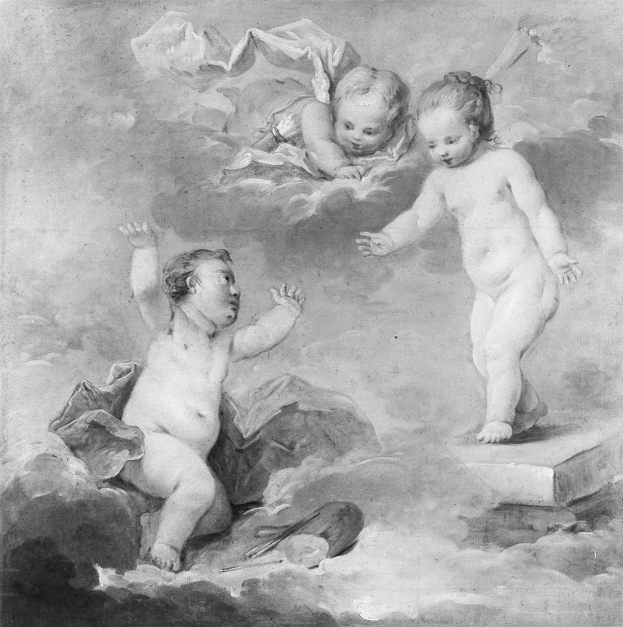 Pygmalion og Galatea som spædbørn af anonymous 