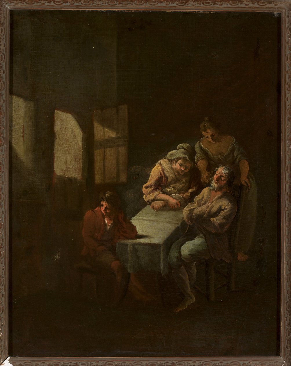 Scene i et interiør af anonymous 