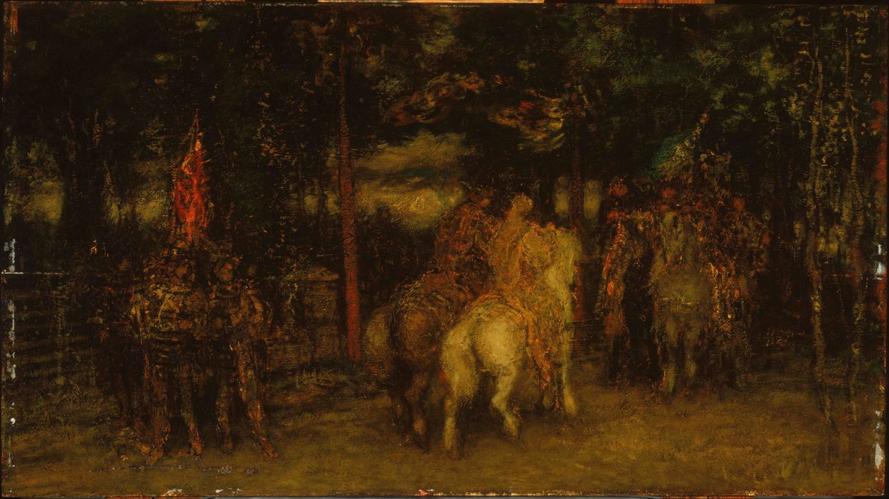 Landskab med figurer af Adolphe Joseph Thomas Monticelli