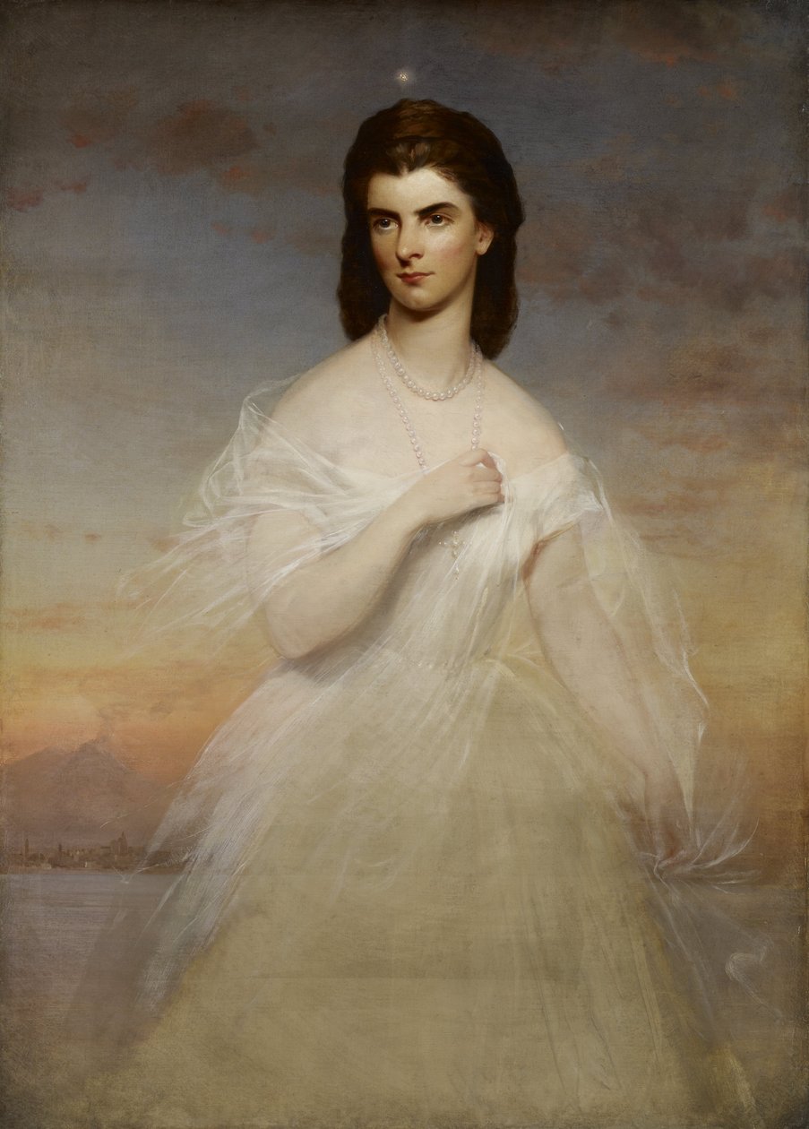 Portræt af dronning Maria Sophia af Napoli af Franz Xaver Winterhalter
