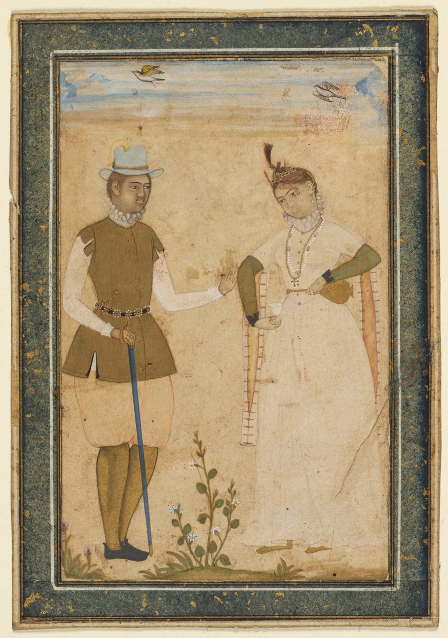 Et europæisk par af attributed to Ali Riza, the "Bodleian Painter"