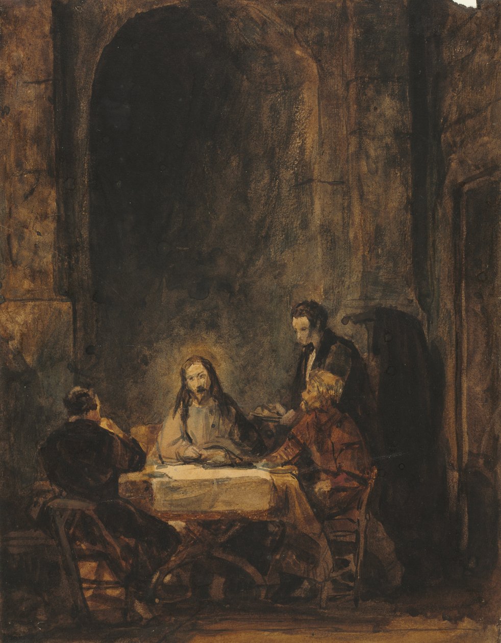 Kristus i Emmaus af attributed to Benjamin West