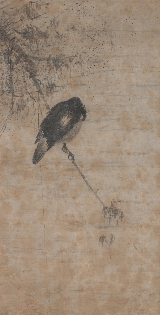 Willow og Magpie af attributed to Fachang Muqi
