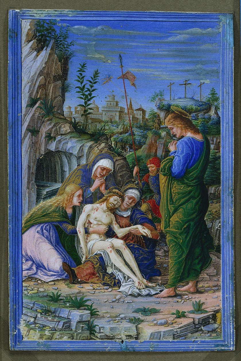 Enkelt blad fra en timebog: Pieta af attributed to Francesco dai Libri