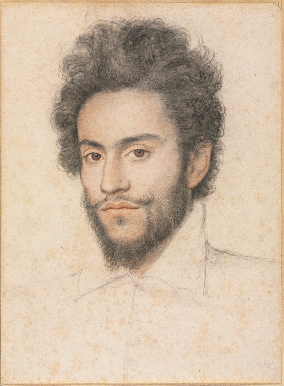 Ung mand med skæg af attributed to François Quesnel