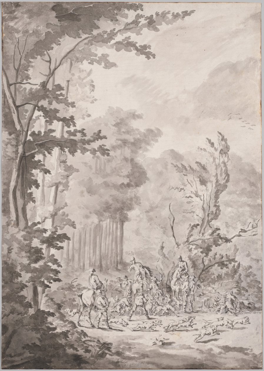 En jagtfest på Marly af attributed to Jean Baptiste Martin, Le Vieux