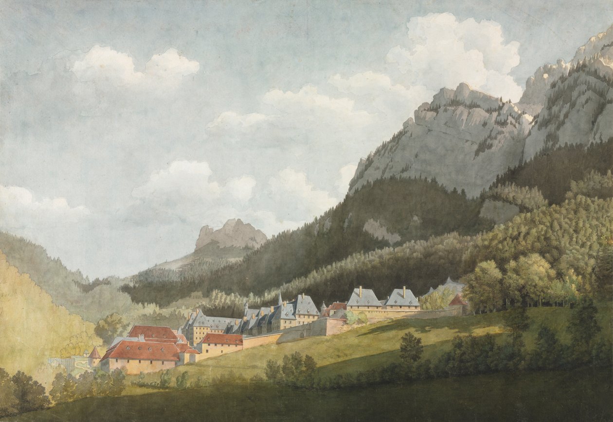 Landskab af Grande Chartreuse af attributed to Jean Lubin Vauzelle