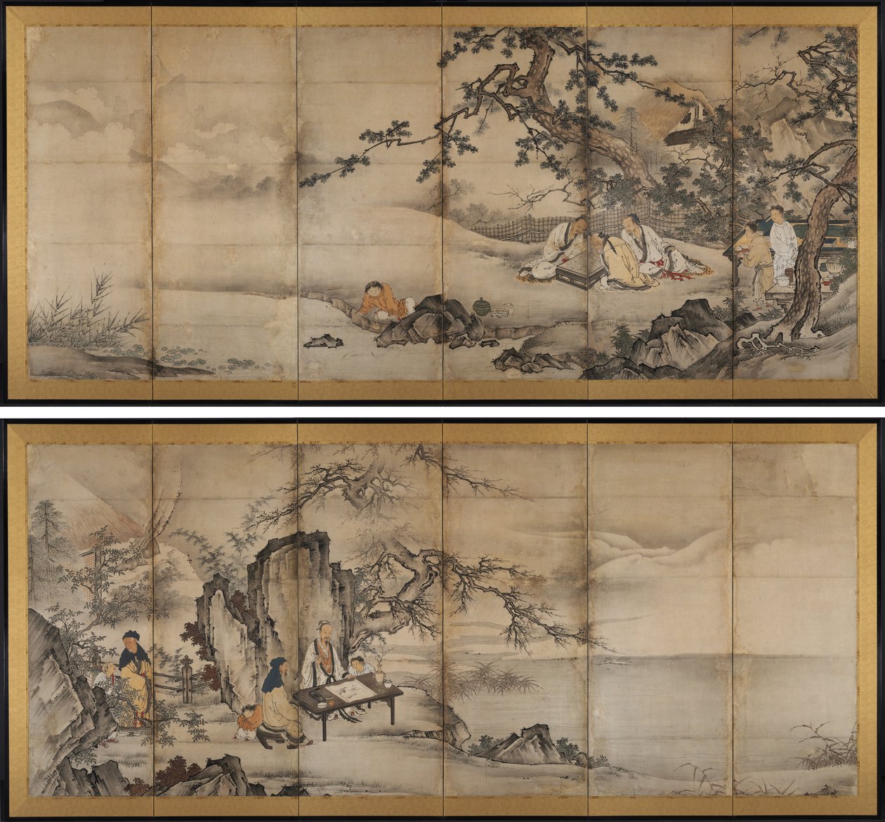De fire præstationer af attributed to Kano Shōei