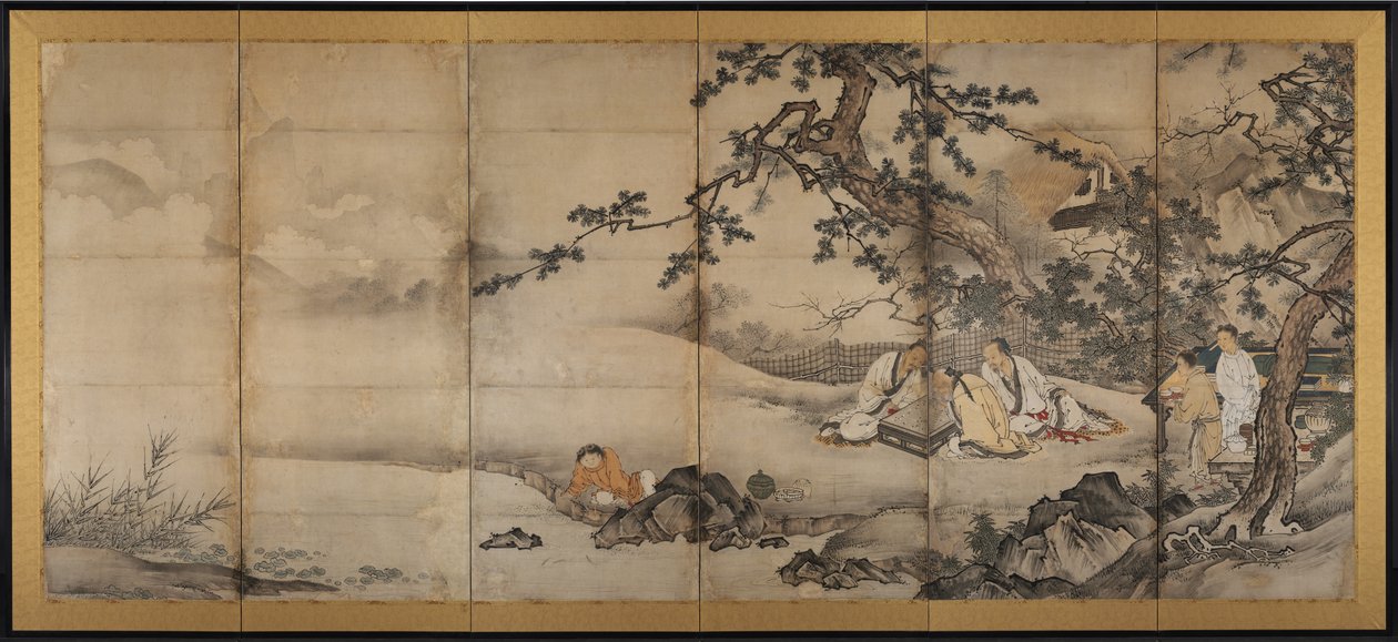 De fire præstationer af attributed to Kano Shōei