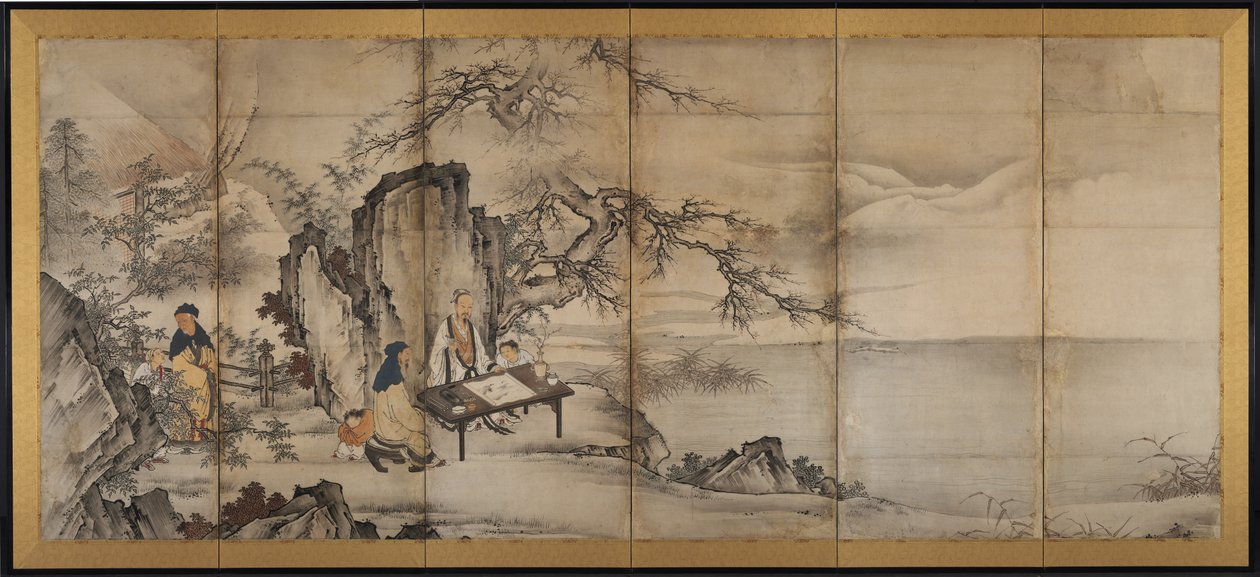 De fire præstationer af attributed to Kano Shōei