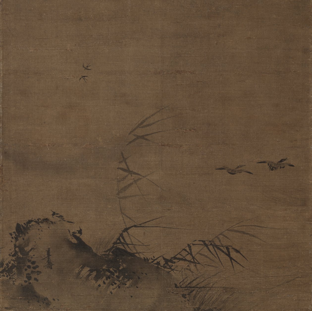 Vandfugle og rør af attributed to Liang Kai