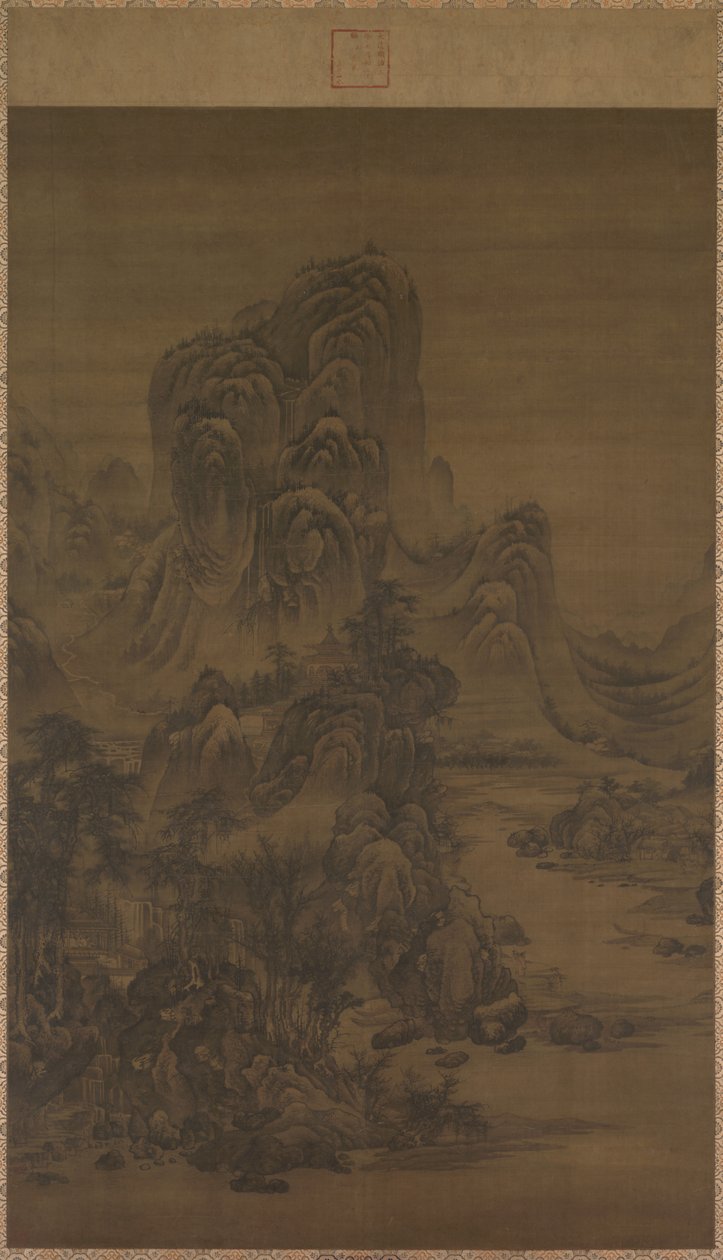 Landskab i stil med Juran af attributed to Liu Du