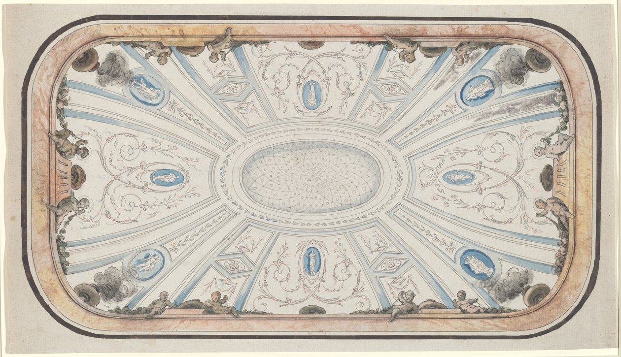 Design til et loft af attributed to Mauro Antonio Tesi