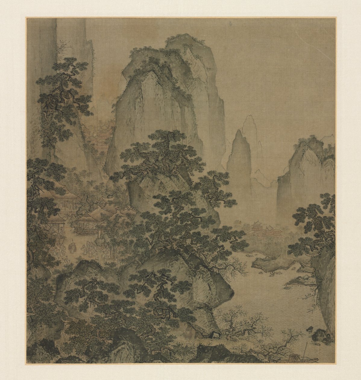 Fristedet for fersken-blomstrende foråret af attributed to Shi Rui