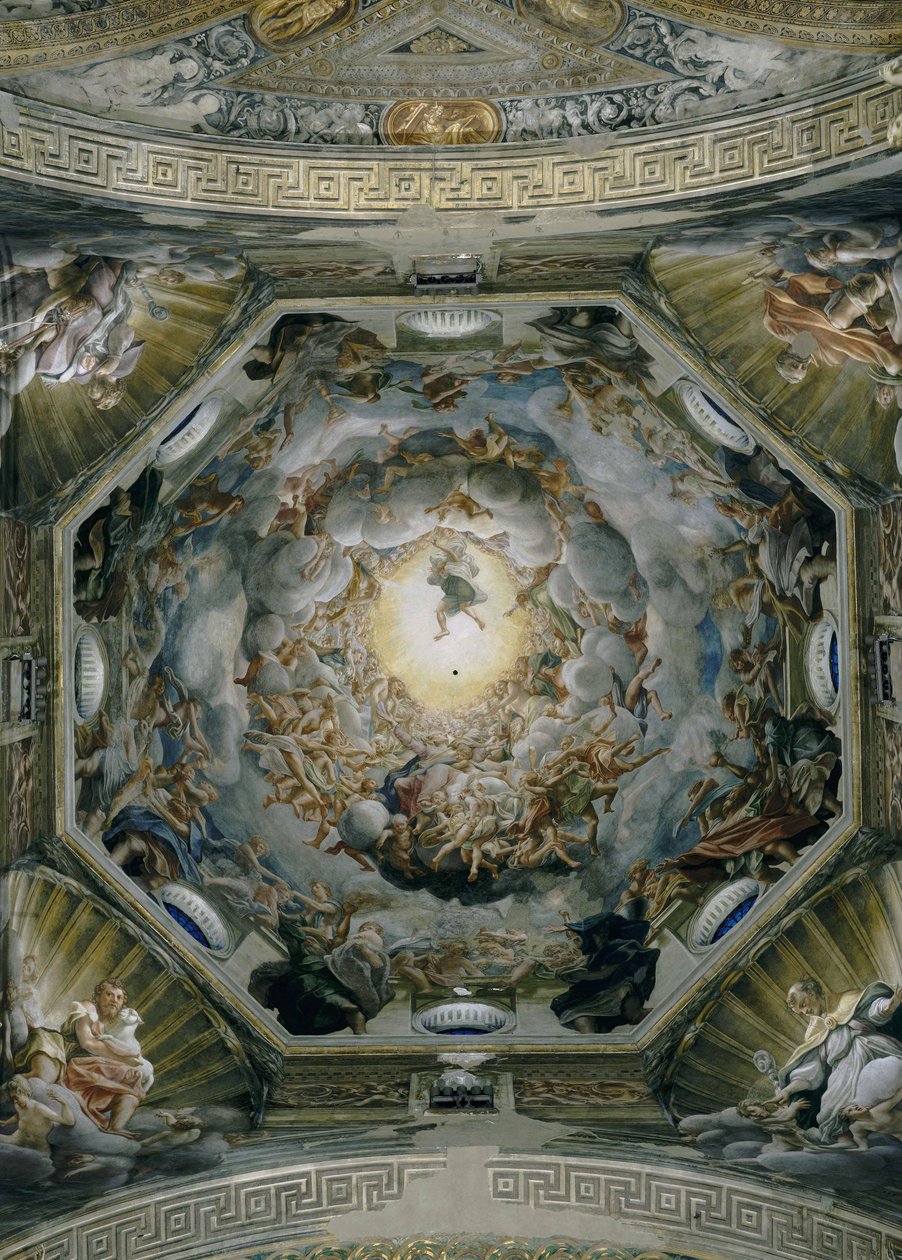 Jomfruens himmelfart, fra kuplens loft, 1526-30 af Antonio da Correggio
