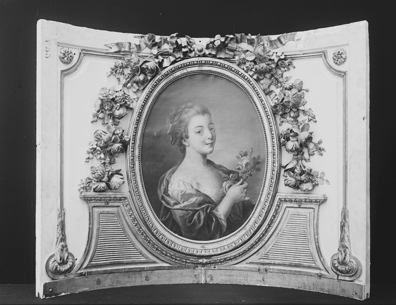 Kvinde med en rose en af et sæt, 1770-90. af ca. 1775 . French Painter