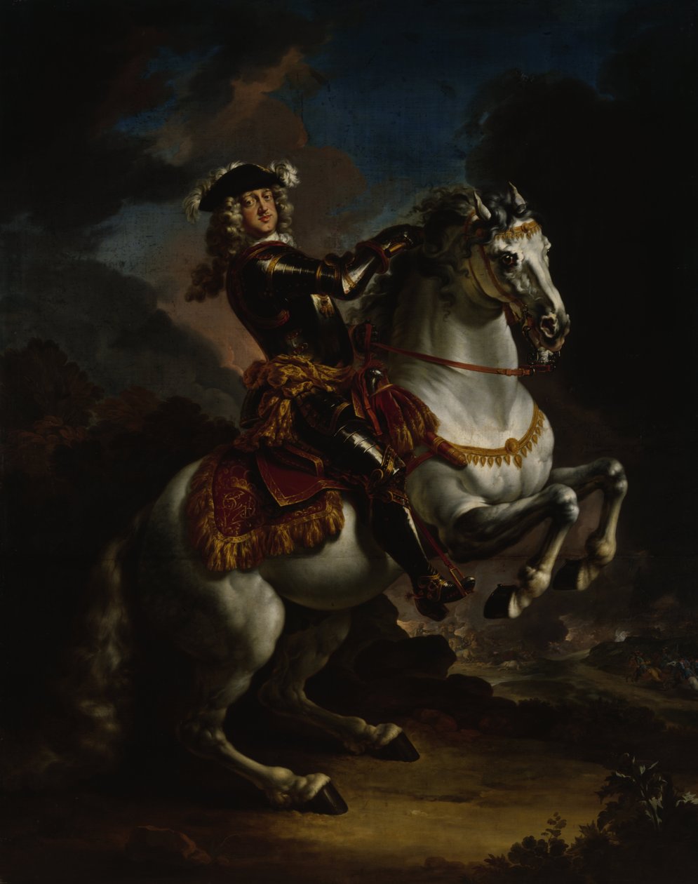 Kurfyrste Johann Wilhelm von Pfalz-Neuburg til hest af Jan Frans Douven