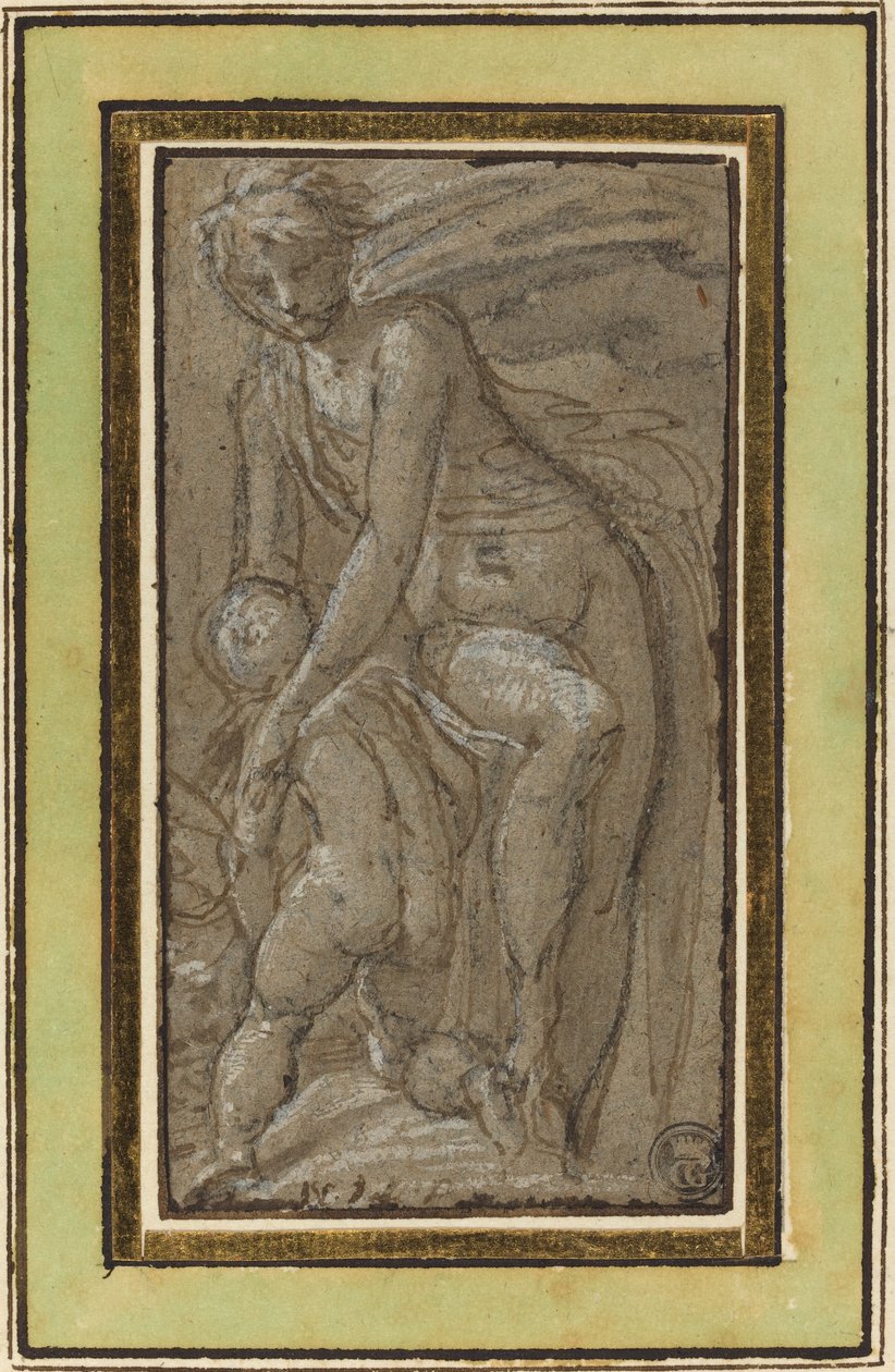 Nøgen med Putto af called Bertoia Jacopo Zanguidi