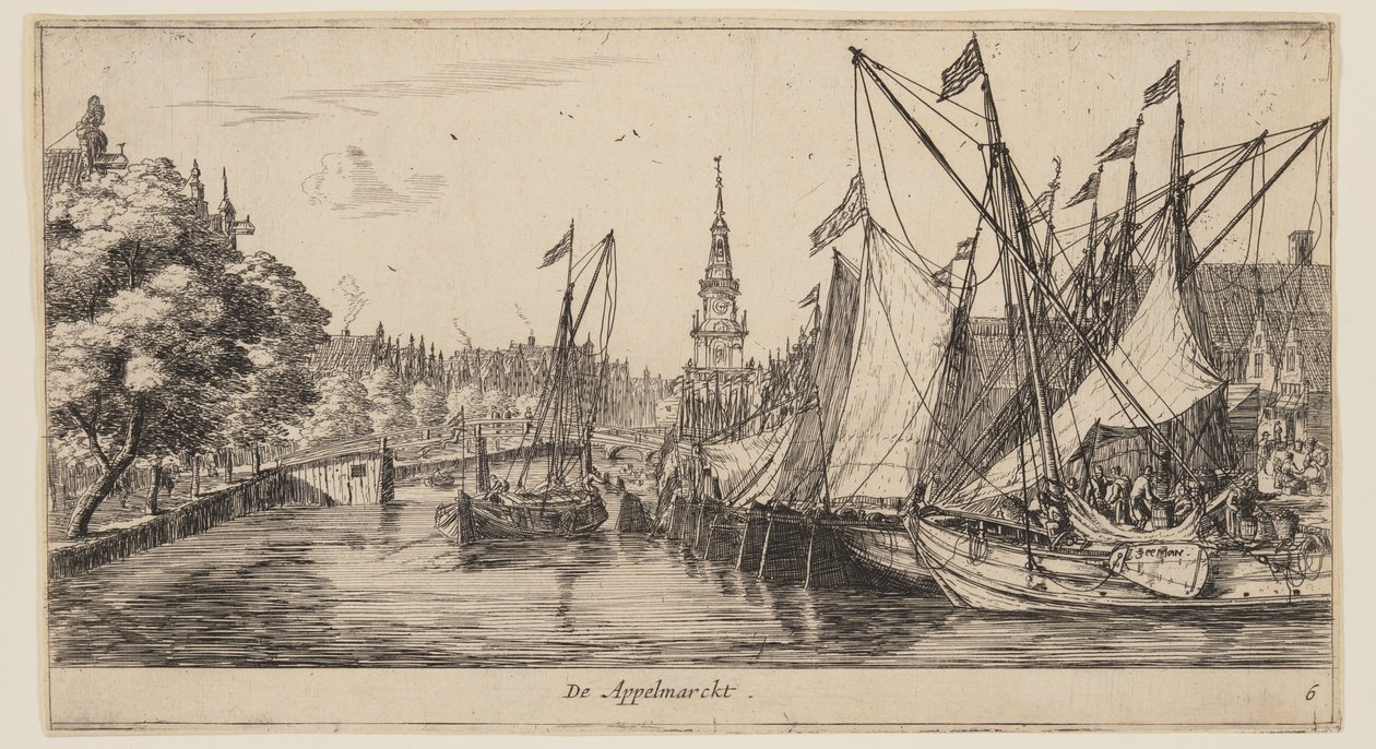 De Appelmarckt, fra Views of Amsterdam af called Zeeman Reinier Nooms