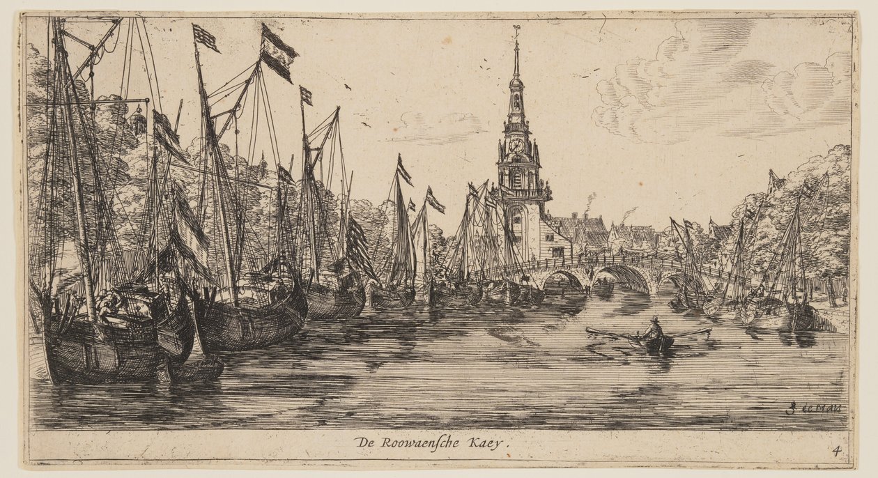 De Roowaensche Kaey, fra Views of Amsterdam af called Zeeman Reinier Nooms