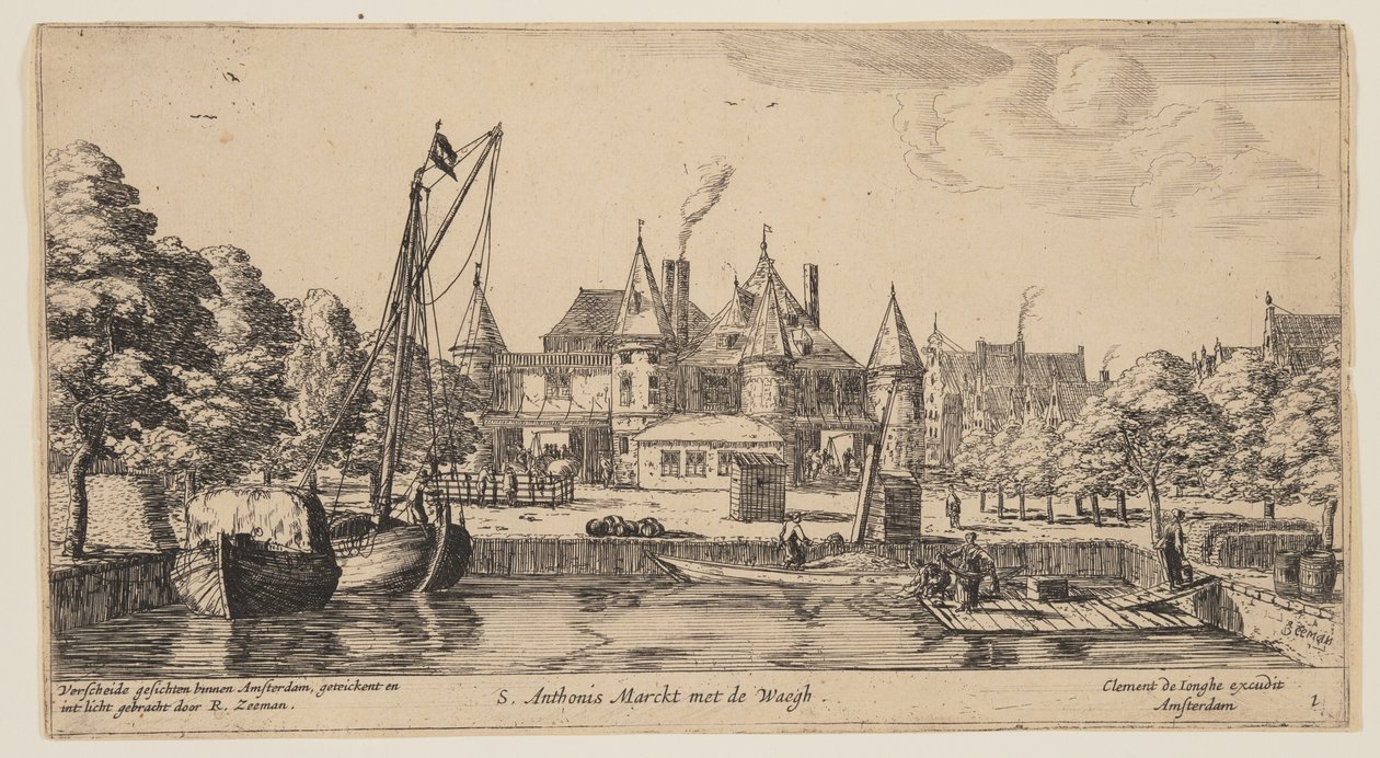 S. Anthonis Marckt met de Waegh, fra Views of Amsterdam af called Zeeman Reinier Nooms