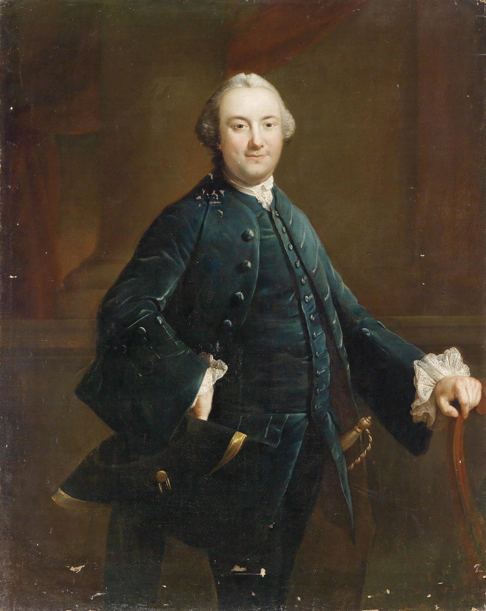Portræt af en elegant herre af circle of Pompeo Girolamo Batoni