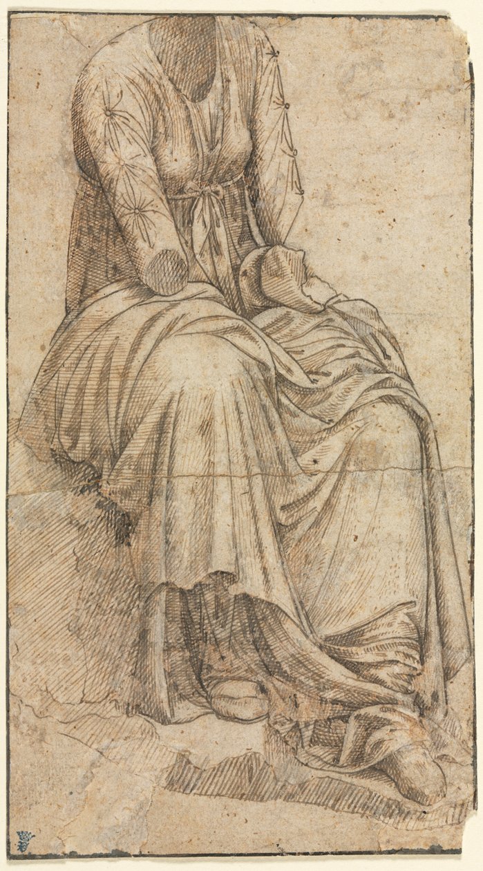 Kopi af en romersk statue af en siddende kvinde af circle of Domenico Ghirlandaio
