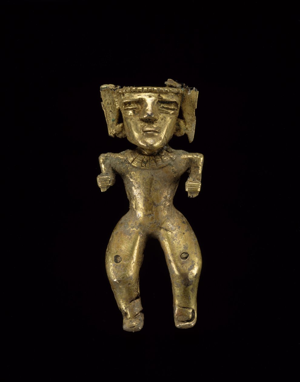 Stående figur, 200-1600 AD (guld) af civilization Quimbaya