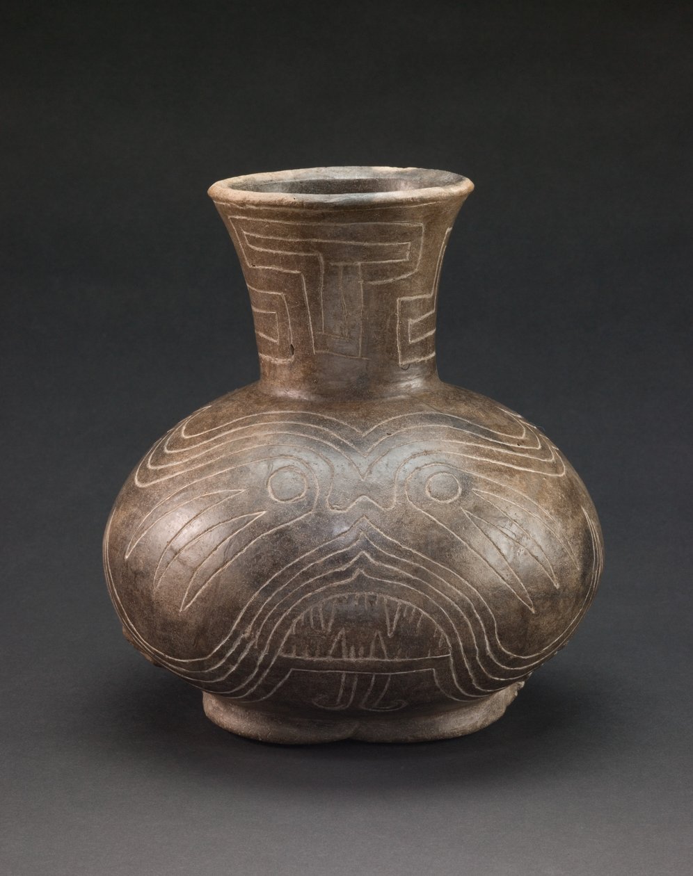 Kar med indridsede motiver, ca. 1400-1600 (keramik) af culture Mississippian