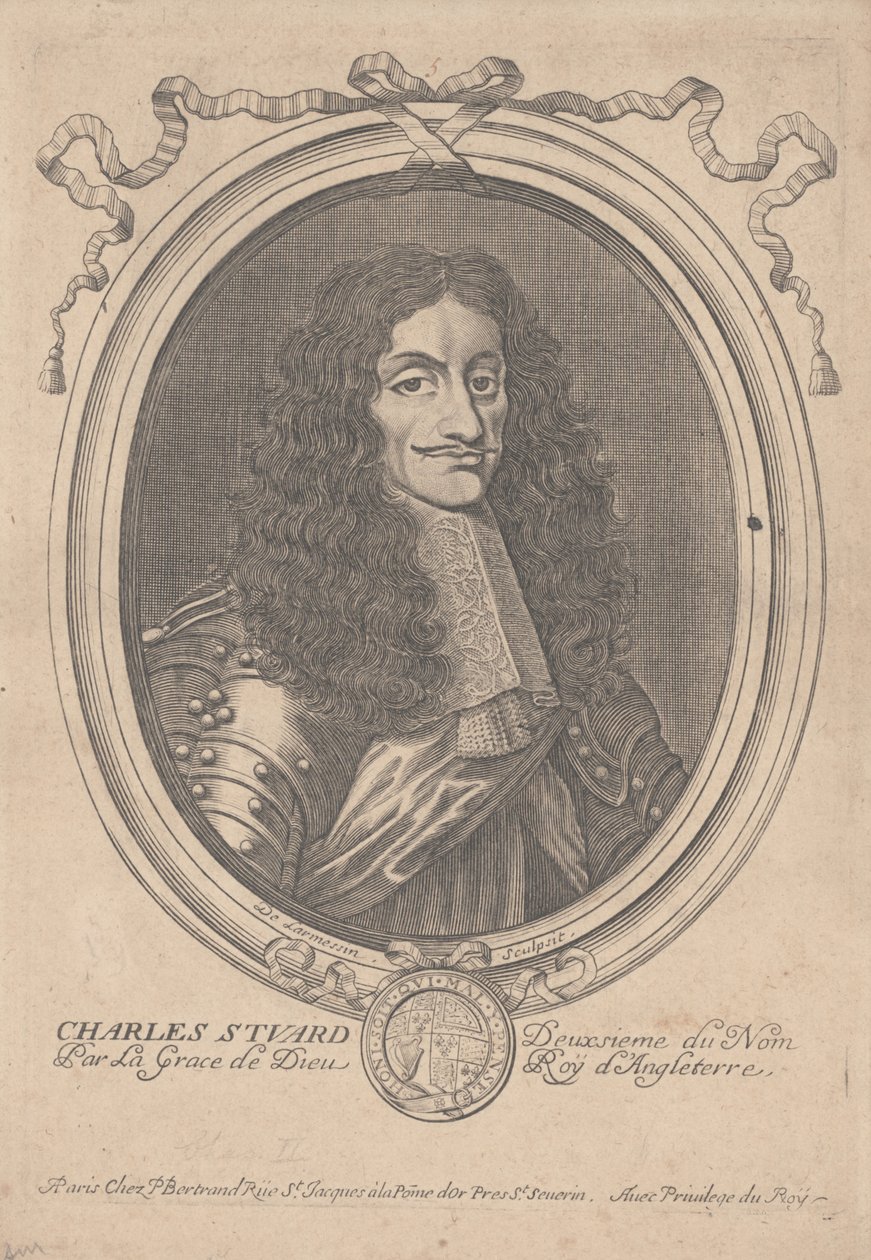 Charles II, konge af England af Nicolas II de Larmessin