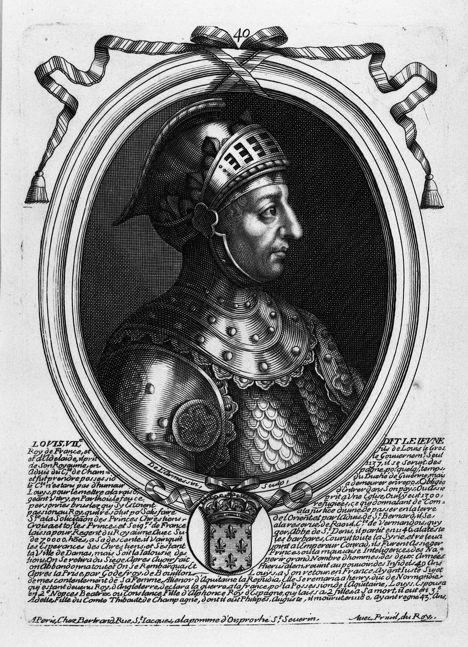 Ludvig VII den Unge (ca. 1120-80) Konge af Frankrig, fra 