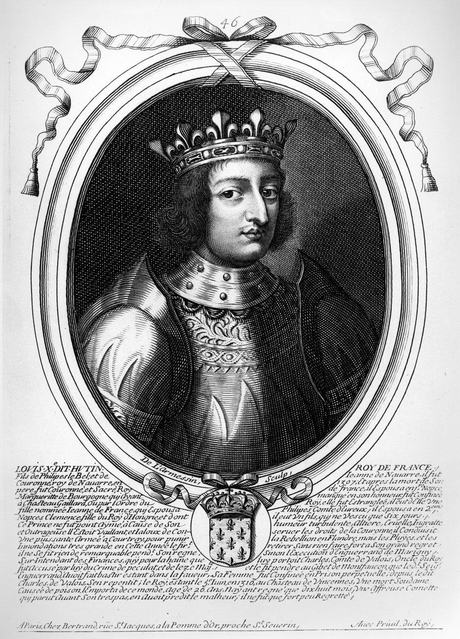 Ludvig X (1289-1316) den stædige, konge af Frankrig og Navarra, fra 